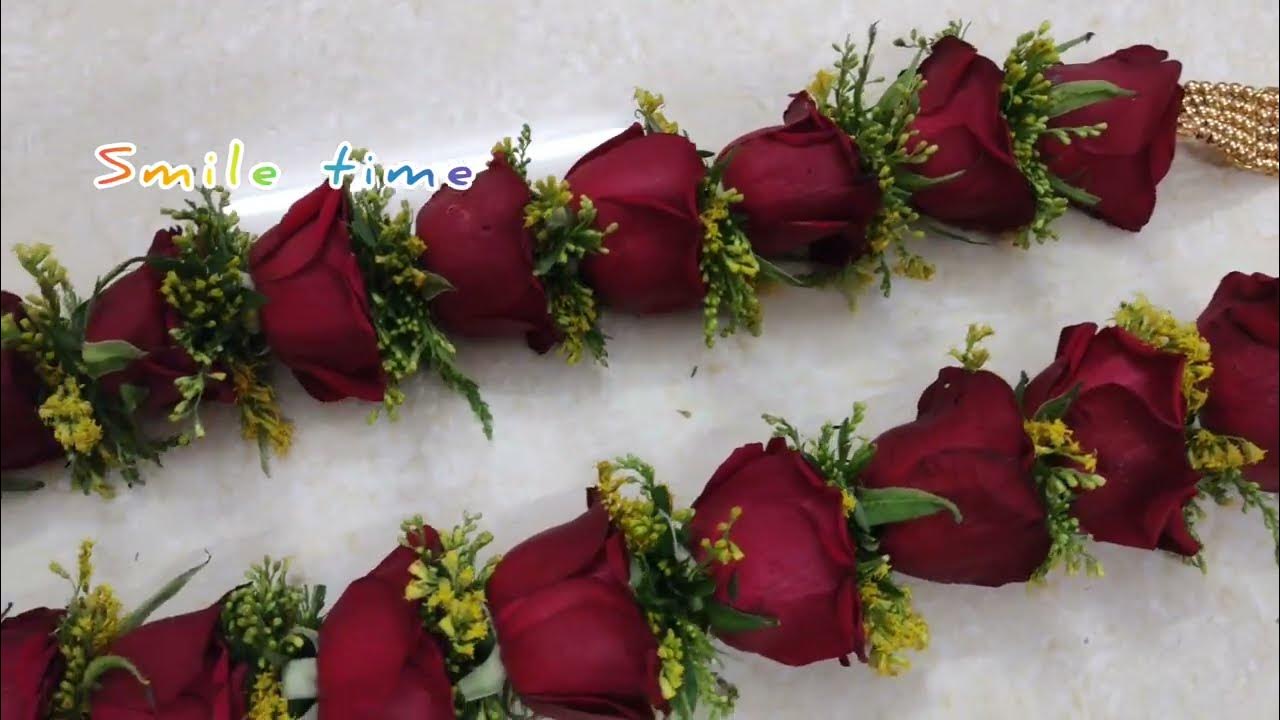 Goldenrod n rose flower garland n needle / small yellow bunch of ...
