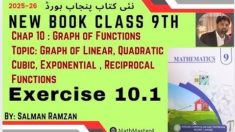 Class 9  | New Book PCTB 2025 | Punjab Board Exercise 10.1 | Graph of Functions 