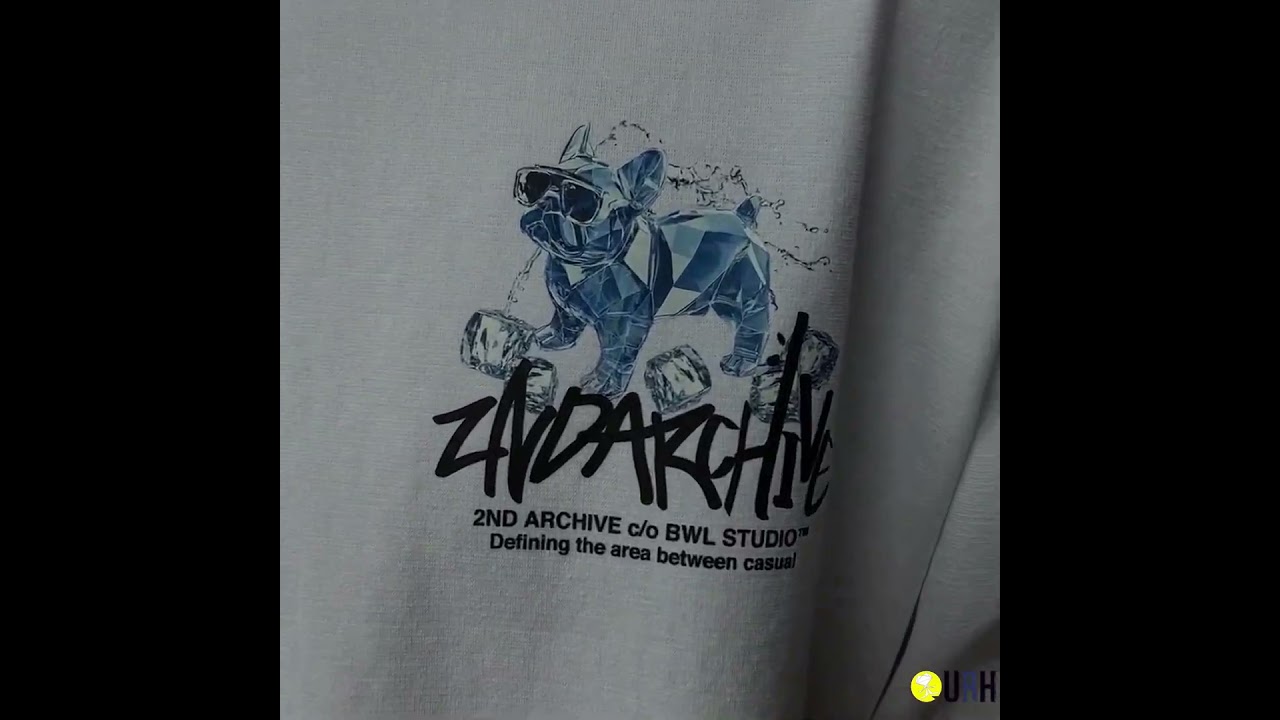 【100%保證韓國直送】2ND ARCHIVE 立體水晶鬥牛犬印花挺闊寬鬆短袖 Tee 👕 [4 color] RG165724