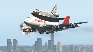 Carrying Overloaded Space Shuttle, Boeing 747 Collapse On The Runway | X-Plane 11