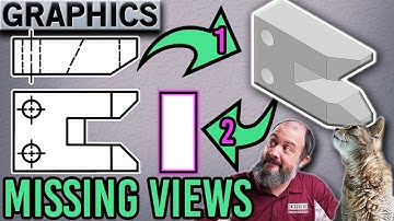 MISSING VIEWS in Engineering Graphics - Draw in 2D by THINKING in 3D