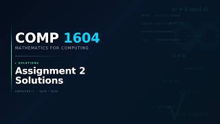 COMP 1604 - Assignment 2 solutions