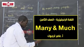 اللغة الإنجليزية |  Many & Much  | أ. عامر ترجوك | حصص الصف الثامن