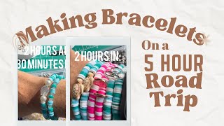 Making bracelets on a 5 hour ROAD TRIP!!! 🚐 #braceletmaking #roadtrip #handmade #bracelet #diy