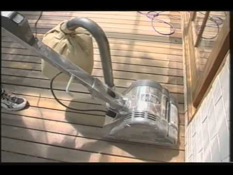 Sanding a deck with hiretech floor sanding machines - YouTube