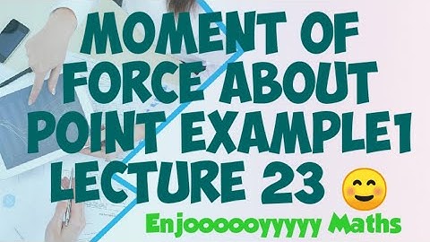 Lecture 23 Moment Of Force About Point Example1 Vector Algebra