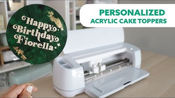 Cricut - How to personalize an acrylic cake topper with gold leaf details