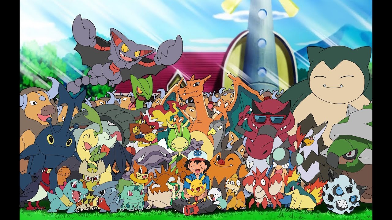 Image result for ash with all his pokemon