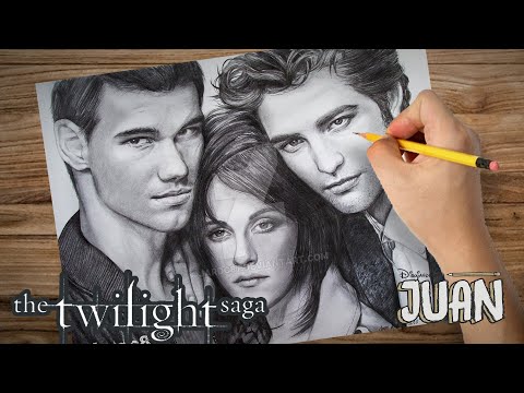 Drawing Robert Pattinson, Kristen Stewart and Taylor Lautner By Jardc87