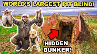 DUCK HUNTING Inside the Worlds LARGEST Pit Blind!!! (Limited Out) - Catch Clean Cook