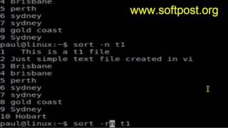 How to sort file contents in reverse order in BASH shell terminal Profile