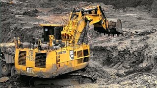cat 6030b excavator in mud excavation work