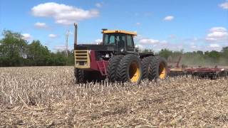 Versatile 936 Tractor pulling a McFarlane Reel Disk near Marion Ohio