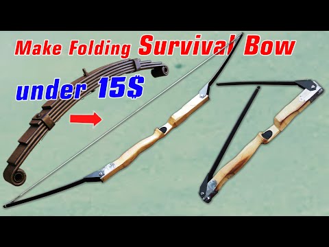 Make Hawkeye Bow from Leaf Spring with Folding Limbs  Hawkeye 's  Collapsible Bow good for survival 