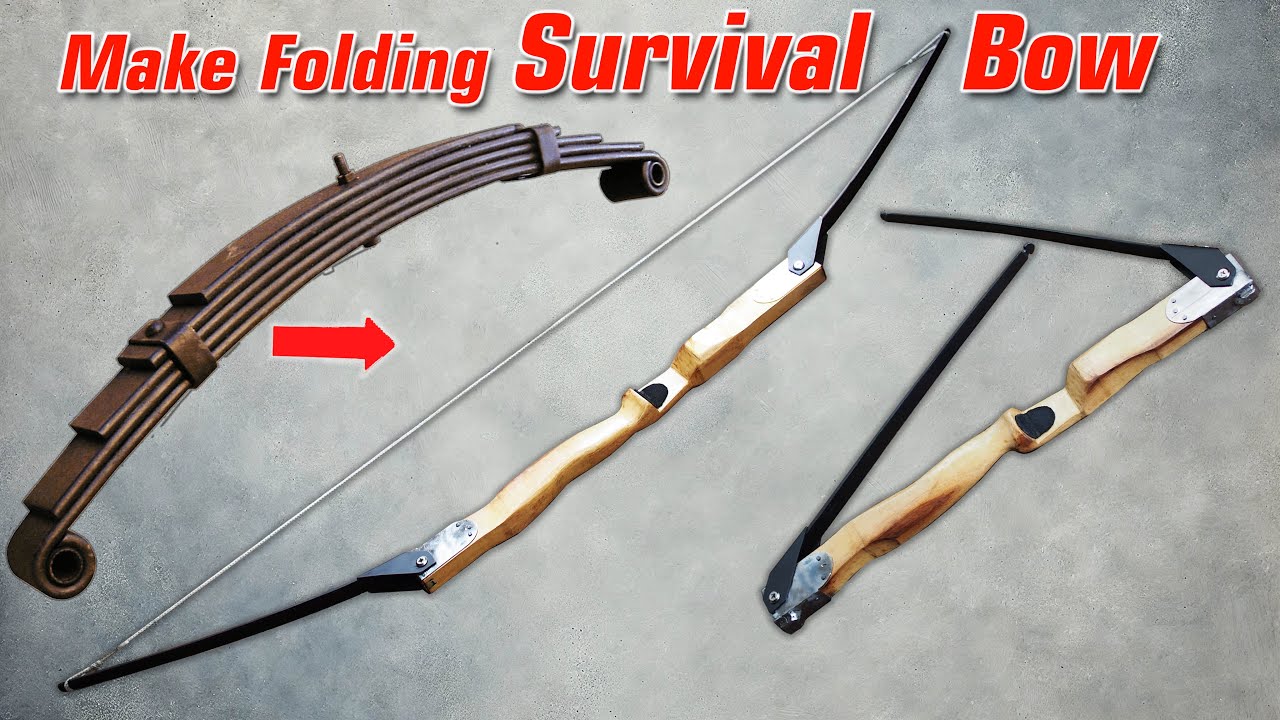 DIY: Make Folding Survival Bow From Leafspring, Make folding survival bow  from steel