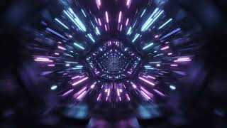 Boundless Abstract Cyber Neon Tunnel Camera Loop  4k