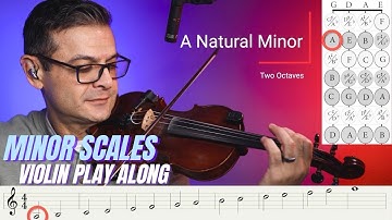 A Minor Violin Scales. Intermediate Play Along! A Natural, Harmonic, Melodic Minor.