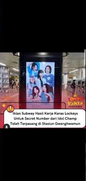 iklan subway hasil kerja keras vote idol champ sudah terpasang di stasiun Gwanghwamun hebat👍