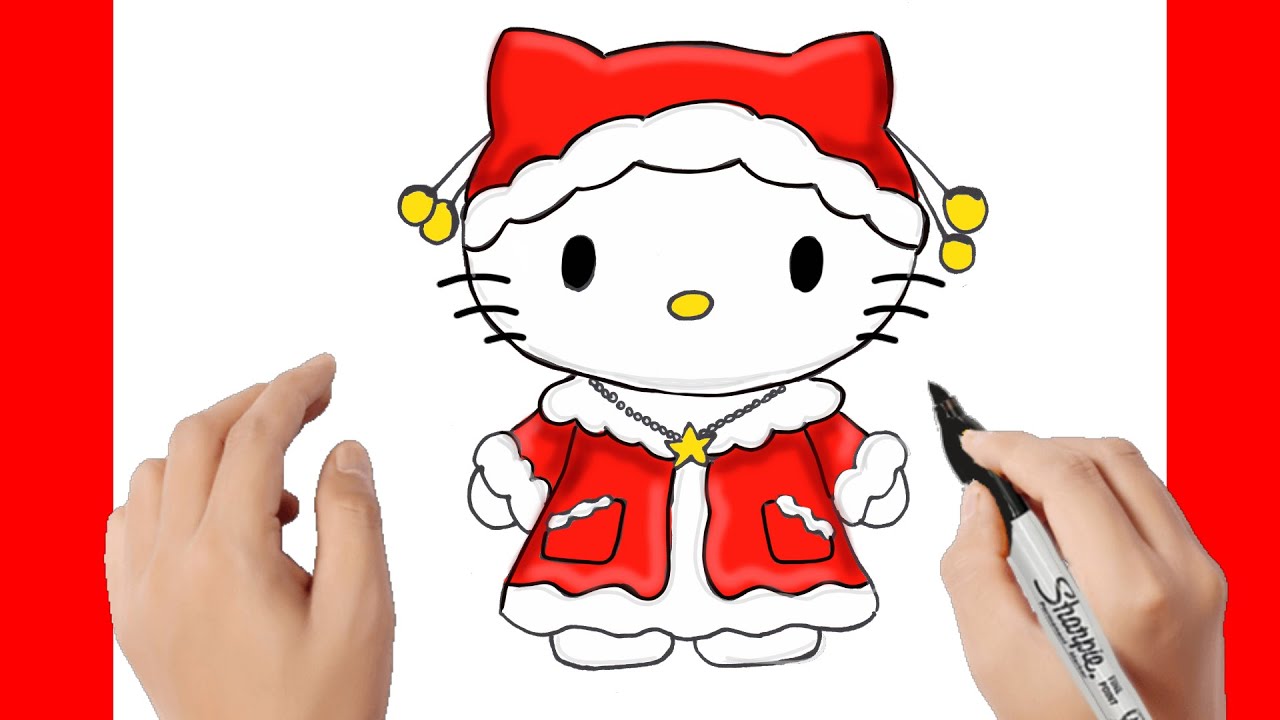 Dibujos para colorear de Hello Kitty - 8 pasos