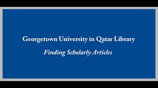 Finding Scholarly Articles