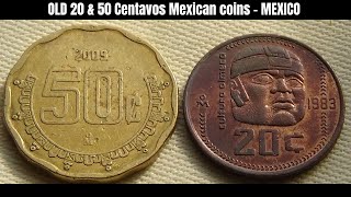OLD 20 u0026 50 Centavos Mexican coins - MEXICO