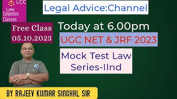 Free Mock Test series.Ugcnet Law.Part -IInd.Ugc net & JRF/SET Exam. DEC 2023.R.K. Singhal Sir.