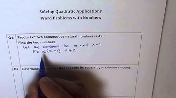Consecutive Numbers Product Quadratic Application Test Problem