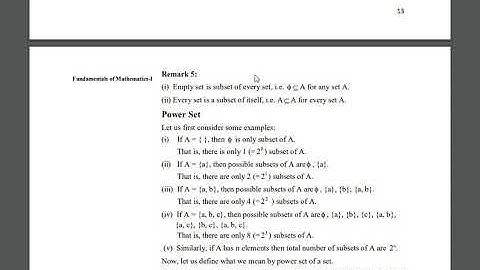 1.4 Hierarchy of sets | IGNOU | PGDAST | 2020