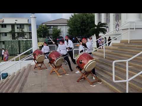 Pacific Buddhist Academy taiko performance at Honpa Hongwanji bon dance (June 28, 2024)
