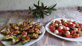 2اطباق سلطه بسيطه وراقيه وسريعه التحضيرmejillones rellenos ensalada de tomate y queso