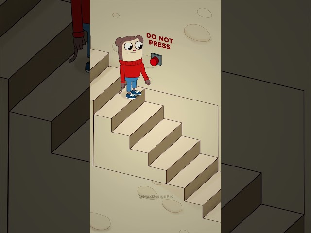 What's wrong with these stairs? Infinite Stairs ILLUSION! (Animation meme) #shorts class=