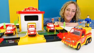 Nicole baut eine Feuerwache - 4 Videos mit tollen Spielzeugautos  - Video für Kinder