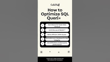 How to Optimize SQL Queries #shorts