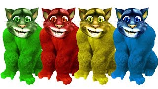 Talking Tom Gorilla Finger Family Colors Learn Balloons Blasting