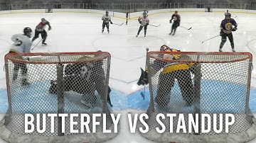 Modern day butterfly beer league goalie vs old school standup / hybrid goalie!