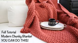 MODERN CHUNKY BLANKET EASY!!