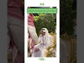 لحظة عفوية بين نائب أمير الرياض الامير محمد بن عبدالرحمن ومواطن أثناء إهداء صورة الملك سلمان 