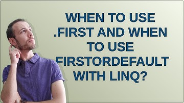 When to use .First and when to use .FirstOrDefault with LINQ?
