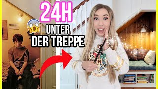 24 stunden EINGESPERRT unter TREPPE im HAUS (wie HARRY Potter für 1 Tag leben)