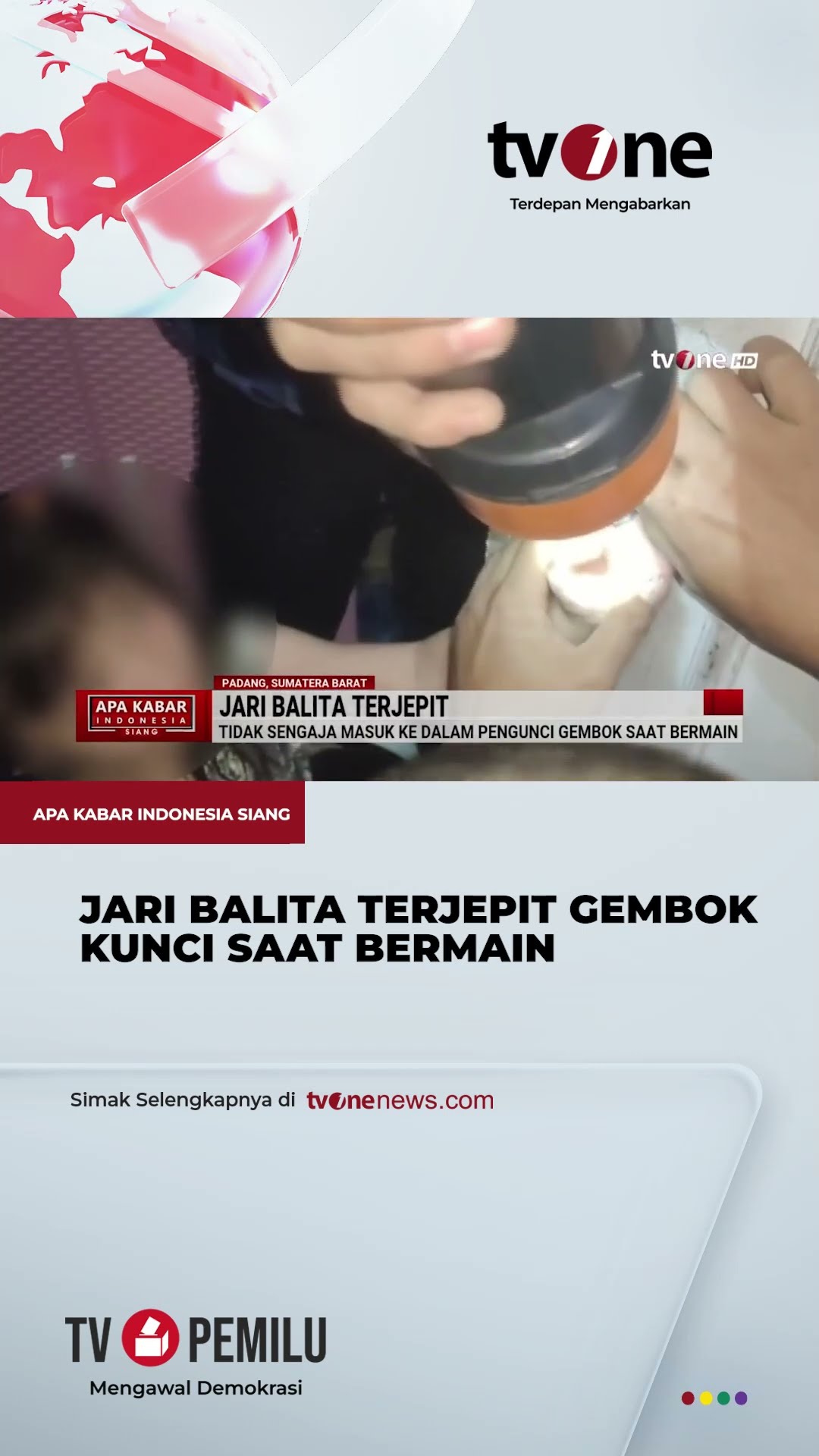 Tak Sengaja Masuk ke Dalam Pengunci Gembok saat Bermain, Jari Balita di Padang Terjepit | tvOne