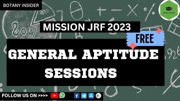 GENERAL APTITUDE - Mission CSIR JRF 2023  II How to prepare for PART A @BotanyInsider