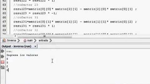 Matriz inversa adjunta console java netbeans source code
