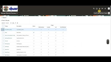 Material Status in Oracle Fusion