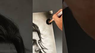 Lord shiva charcoal drawing |mishal jethva arts #shorts #shivparvati