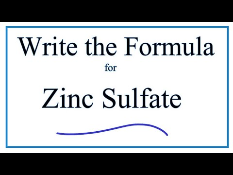 How to Write the Formula for Zinc sulfate