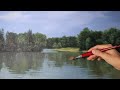 How to paint water  realistic lake water reflection tutorial