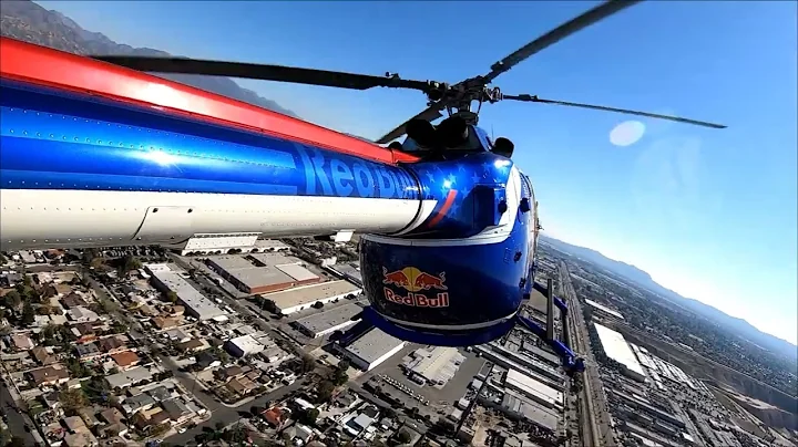 Aaron Fitzgerald and the Red Bull Helicopter at th...