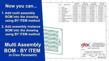 Multi assembly bill of material BOM table using BY ITEM  in Creo Parametric