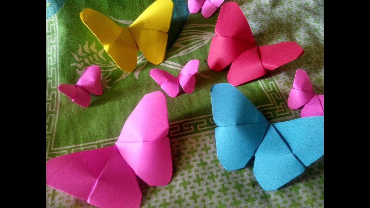 Cara membuat origami kupu  kupu  hiasan dinding YouTube