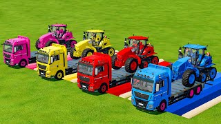 TRANSPORTING COLOR AUDI, VOLKSWAGEN, BMW, CHEVROLET, DODGE POLICE CARS! - Farming Simulator 22